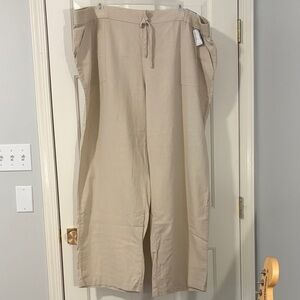 Maurices Tan Wide Leg Linen Pants